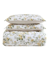 Laura Ashley Roses Sateen 3-Pc. Duvet Cover Set