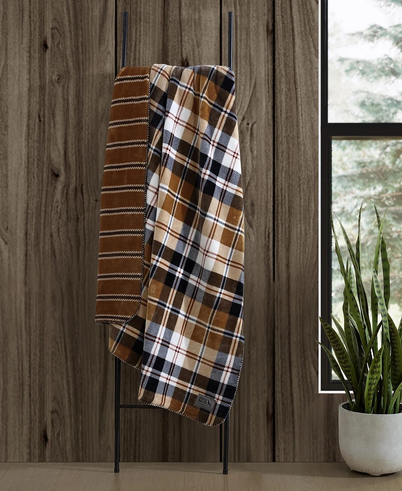Eddie Bauer Trailhead Plaid Plush Reversible Blanket