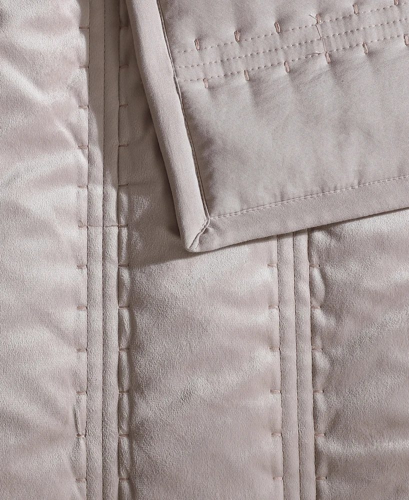 Vera Wang Linear Stitch Velvet 3-Pc. Quilt Set