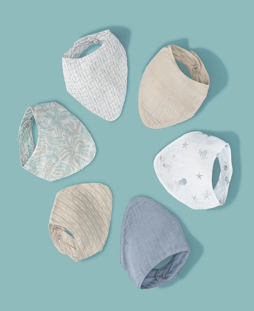 Crane Baby Infants Cove Beach Life Muslin Bib, 3-Pc. Set