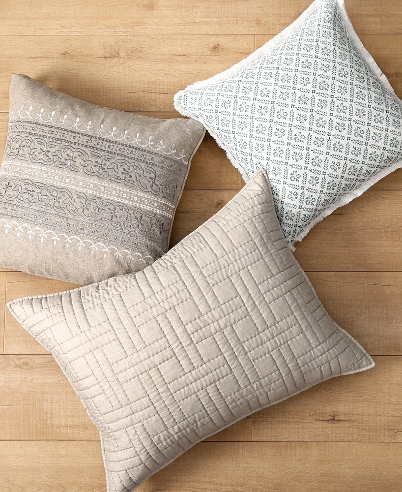 Levtex Melange Stitch Fringe Decorative Pillow, 18" x 18"