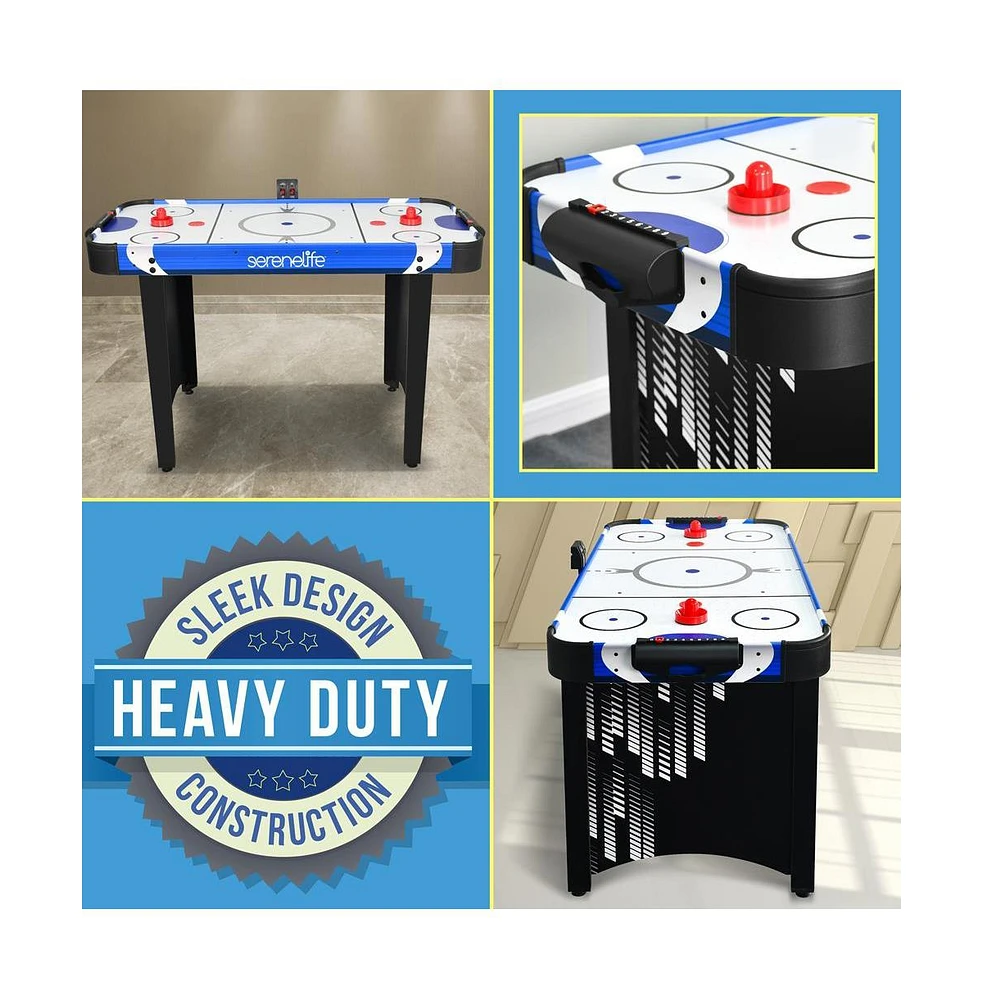 SereneLife 48" Air Hockey Table with Pucks and Pushers, Digital Led Scoreboard