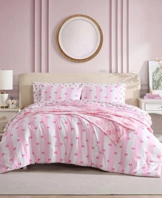 Betsey Johnson Bow Stripe Reversible Comforter Sets