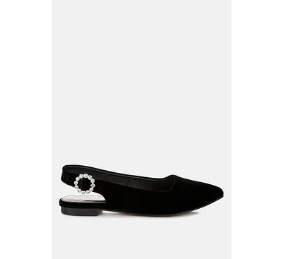 Dolan Velvet Slingback Flat Sandals