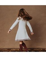 Hope & Henry Toddler Girls Long Sleeve Schoolgirl Cable Sweater Dress