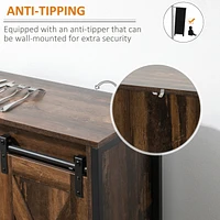 Industrial Sideboard Buffet Cabinet, Coffee Bar Cabinet, Kitchen Cabinet with Sliding Barn Doors, Storage Cabinets and Adjustable Shelves for Living R