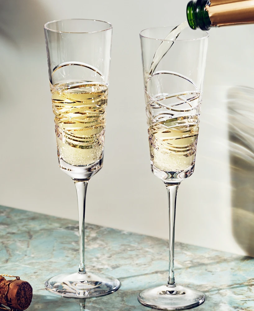 Waterford Aran Flute Glasses, Set of 2