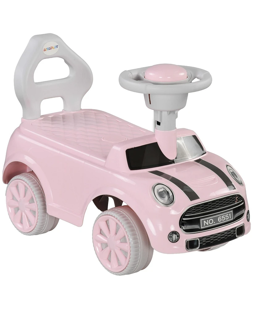 Toddler Ride on Toy, Foot to Floor Sliding Car with Horn, Working Steering Wheel & No Tip Anti-Over-Backwards System for Boys and Girls Ages 18-36 Mon