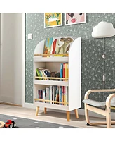 LuxenHome Children's Multi-Functional 3-Shelf Bookcase Toy Storage Bin, White