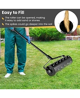 21" Manual Lawn Aerator Grass Aeration Tool Filled with Sand or Stone with Handle