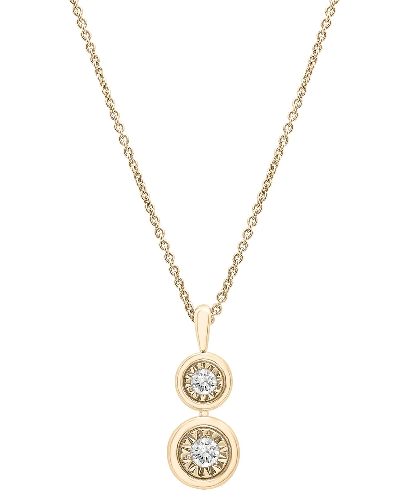 2-Pc. Set Diamond Circle Cluster Pendant Necklace & Matching Dangle Earrings (1/3 ct. t.w.) Sterling Silver or 14k Gold-Plated Silver, Cre