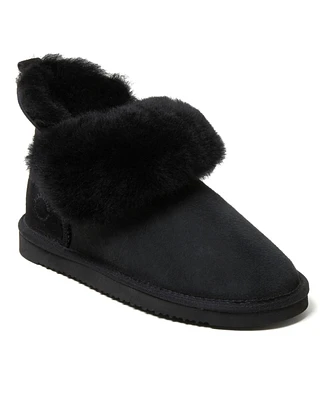 Fireside By Dearfoams Women's Perth Genuine Shearling Foldover Boot