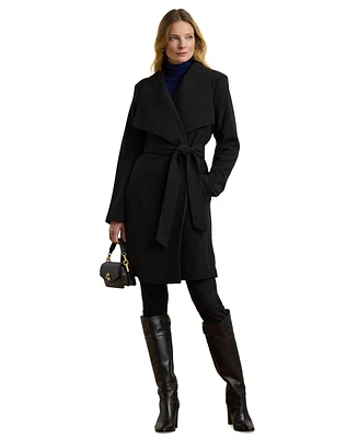 Lauren Ralph Lauren Petite Crepe Belted Wrap Coat