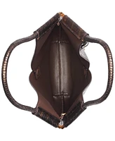 Donna Karan New York Baldwin Mini Metallic Snake Shoulder with Leather Wrapped Rounded Handle