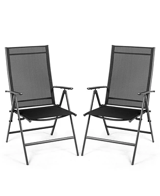 Sugift Set of 2 Adjustable Portable Patio Folding Dining Chair Recliners