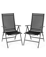 Sugift Set of 2 Adjustable Portable Patio Folding Dining Chair Recliners