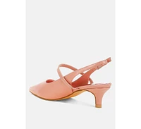Abloom Kitten Heel Slingback Sandals