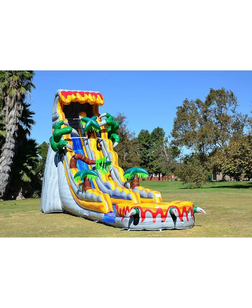 JumpOrange 25 T-Rex Commercial Grade Water Slide with Splash Pool for Kids and Adults (with Blower), Outdoor Indoor, Wet Dry Use, Tall Inflatable