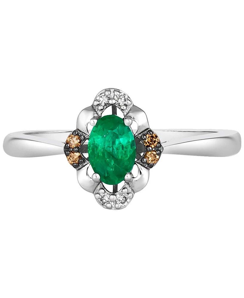 Le Vian New Emerald (3/8 ct. t.w.) & Diamond (1/10 ct. t.w.) Engagement Ring in 14k White Gold