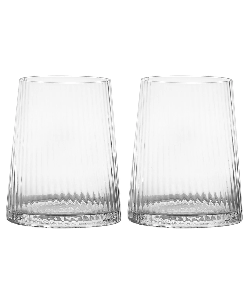 Anton Studio Designs Empire Clear Double Old Fashioned Tumblers, Set of 2
