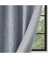Linen Texture Blackout Grommet Curtains Pair(2 Panels
