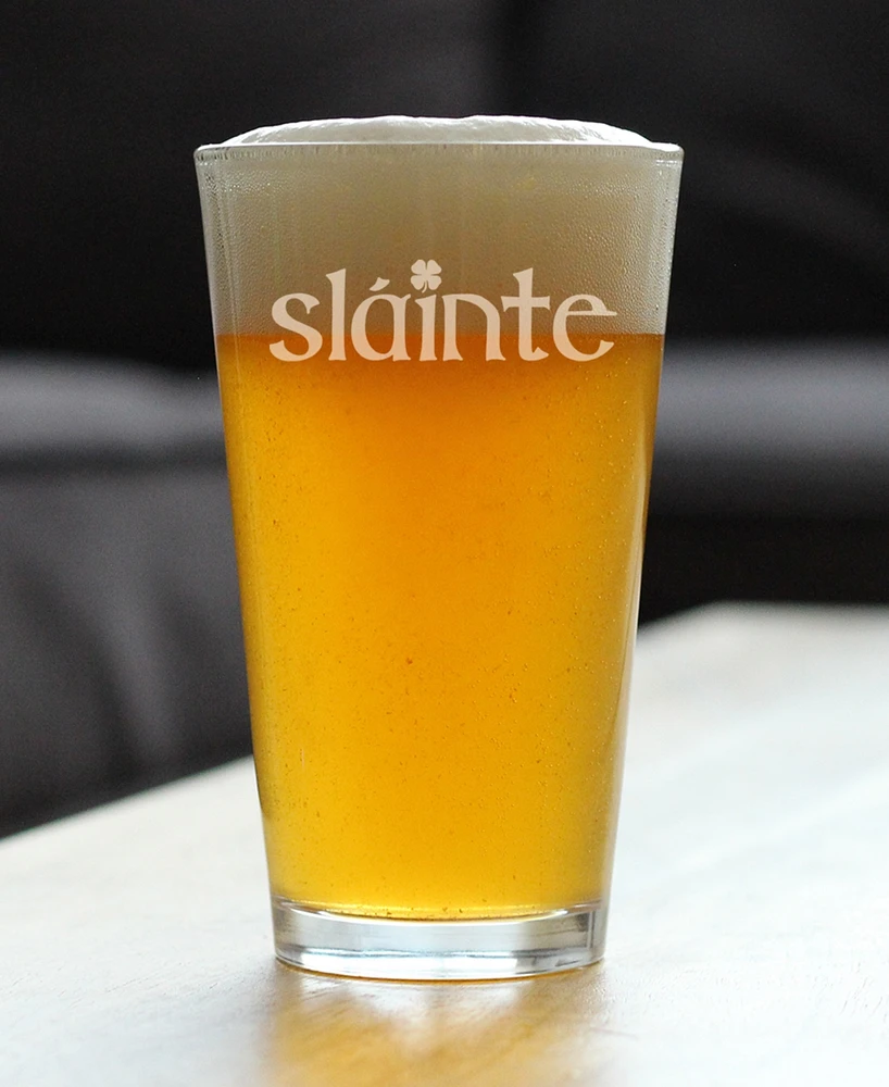 Bevvee Slainte Irish Cheers Pint Glass