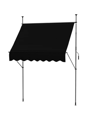 Outsunny 8' x 4' Retractable Awning, Non-Screw, Dark