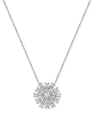 Diamond Starburst 18" Pendant Necklace (1/2 ct. t.w.) in Sterling Silver