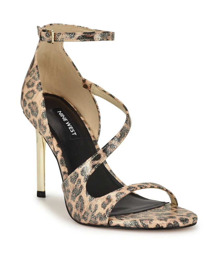 Nine West Women's Shimmy Asymmetrical High Stiletto Sandals