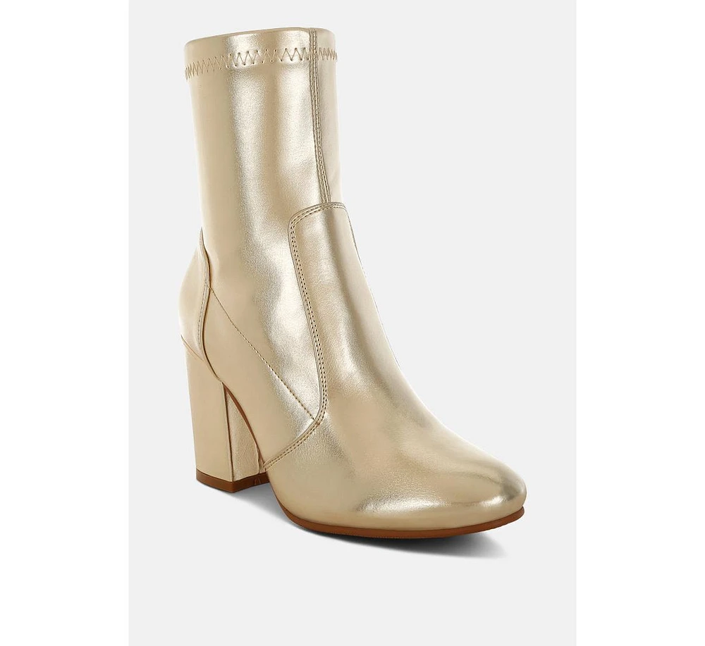 Tirana Metallic Pleather Sock Boots