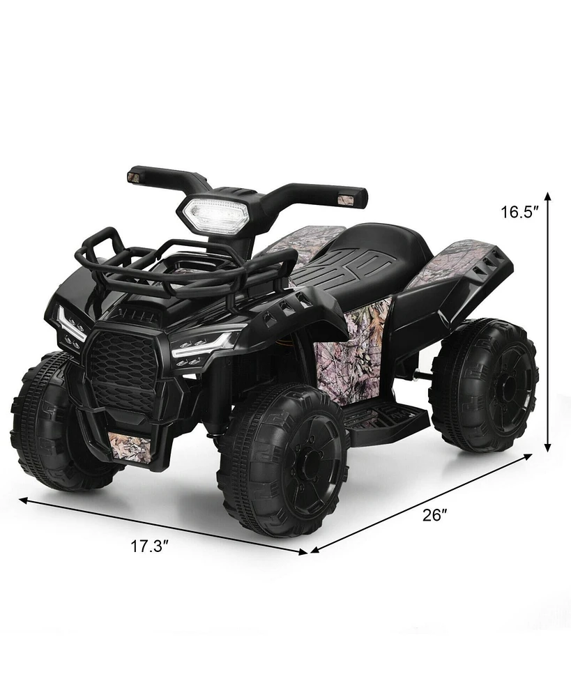 Hongge 6V Kids' Electric Atv Ride-On Quad with Led Lights and MP3 Player