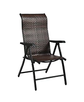 Vebreda Patio Rattan Folding Chair with Armrest