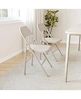 Folding Chairs Set of 2, Foldable Chairs with Metal Frame Hold Up to 350 Pounds