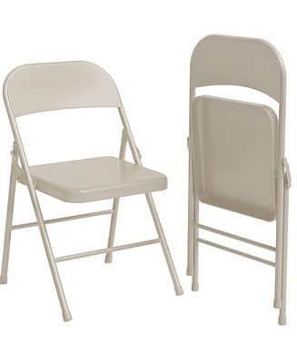 Folding Chairs Set of 2, Foldable Chairs with Metal Frame Hold Up to 350 Pounds