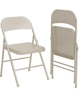 Folding Chairs Set of 2, Foldable Chairs with Metal Frame Hold Up to 350 Pounds