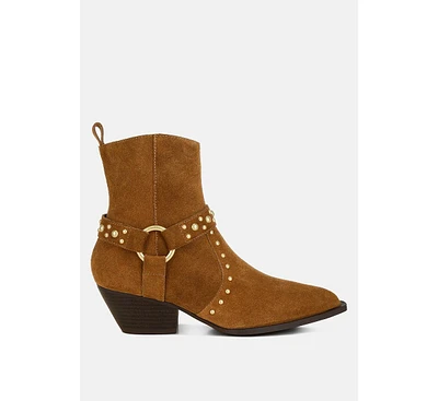 Rodeo Studded Suede Ankle Boots