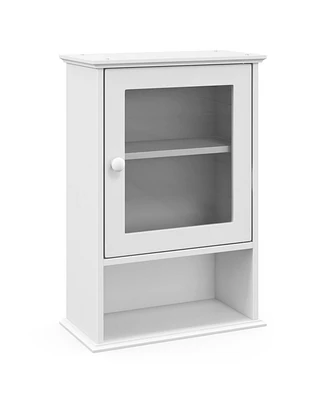 Bathroom Wall Mounted Adjustable Hanging Storage Medicine Cabinet-White