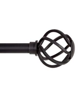 Kenney Cage 5 8 Inch Decorative Curtain Rod In Black Pewter With Stylish Finials