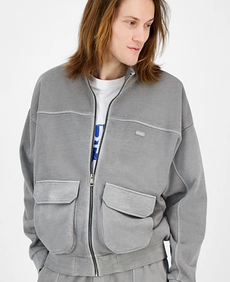 Hugo by Boss Men's Nombos Relaxed Fit Long Sleeve Zip-Front Jacket