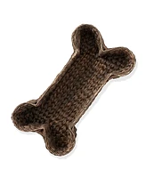 Casafield Dog Bone Shaped Storage Basket - Natural, Large Water Hyacinth Pet Toy Bin Organizer