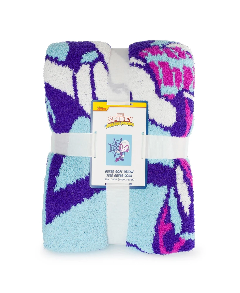 Saturday Park Spidey & His Amazing Friends Ghost Spider 50x60 Feather Knit Throw Blanket