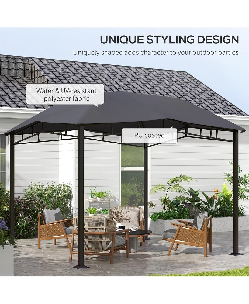 Outsunny 10' x 10' Grill Gazebo Canopy, Geodesic Look, Steel Frame,