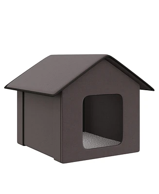Pawhut Outdoor Heated Cat House, Warm Insulated Feral Cat Shelter Indoor