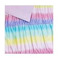Alex + Bella Rainbow Ruched Pink 4-Piece Microfiber Comforter Set - Twin