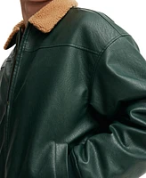 Cotton On Men's Artificial Leather Flight Jacket
