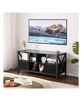 Dresser Tv Stand, Wide 2 Drawer Dresser For Storage And Organization, Entertainment Center With Fabric Drawers, Dressers For Bedroom, Tv Table For 50