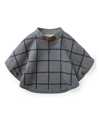 Hope & Henry Baby Girls Cable Front Sweater Cape