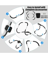 Hongge Portable Ab Trainer with Headrest and Foam Handle for Office Home Gym-White