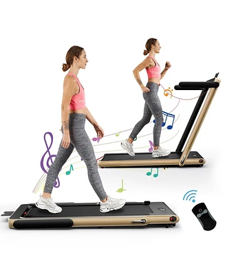 2.25HP 2-in-1 Folding Treadmill – App, Speaker & Remote
