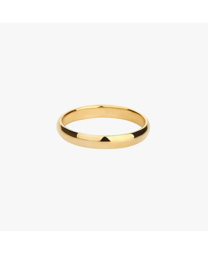 Sterling Silver 18k Gold Plated Ingrid Classic Band Ring Size 7 – Warm Weather Style, Simple Sophistication, Everyday Wear'